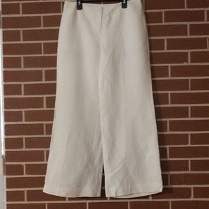 Loft lined white linen pants 6P
